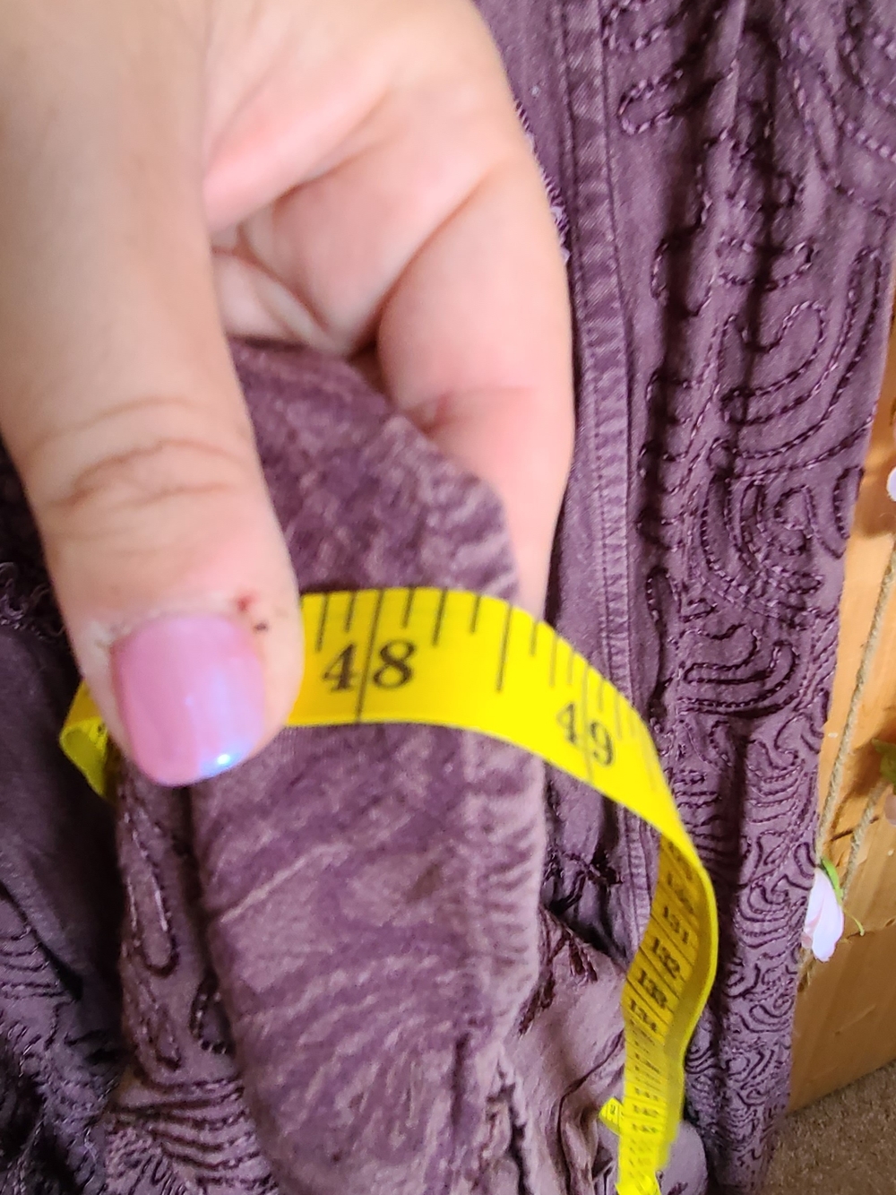 Embroidered Purple Button-Front Maxi Dress/Duster - Picture 6 of 6